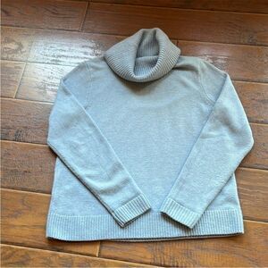 J Crew Turtleneck Merino Wool Baby Blue Sweater - Size Large